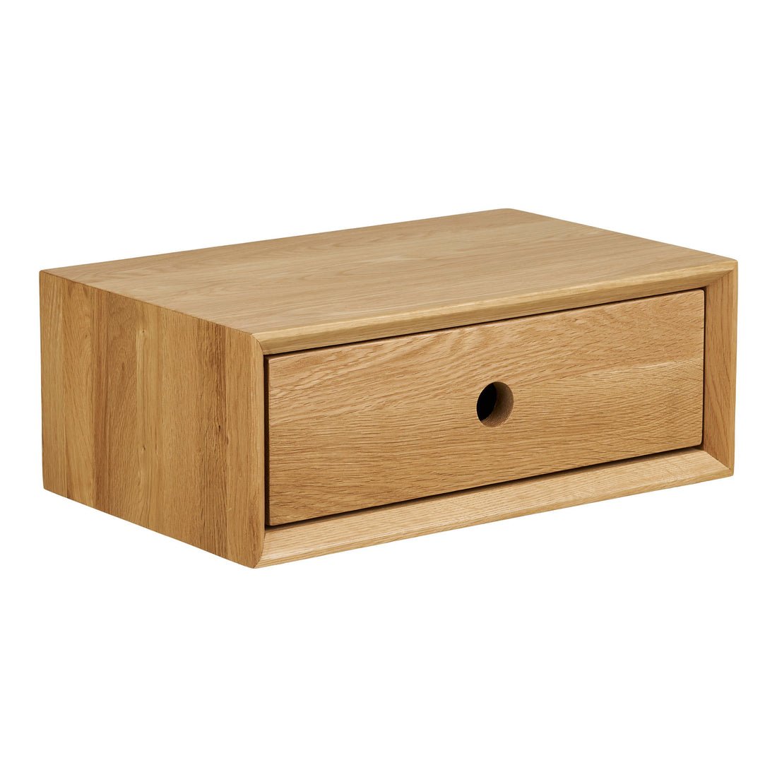Luzern Wallmounted Chest - Wallmounted chest, 1 drawer, lacquered oak 40x25x15 cm