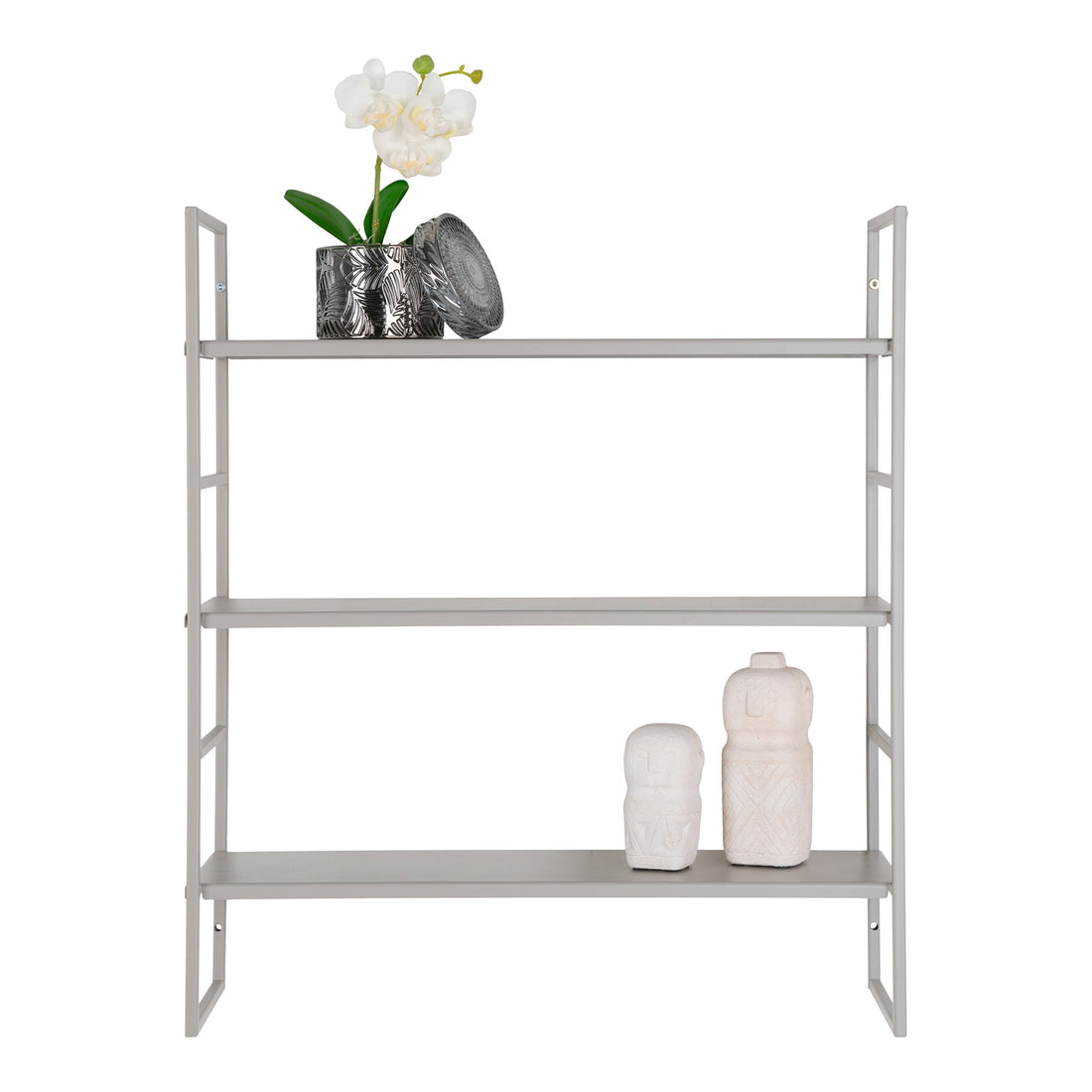 Beja Shelves - Shelves, steel,  grey, 3 shelves 48x17x55 cm