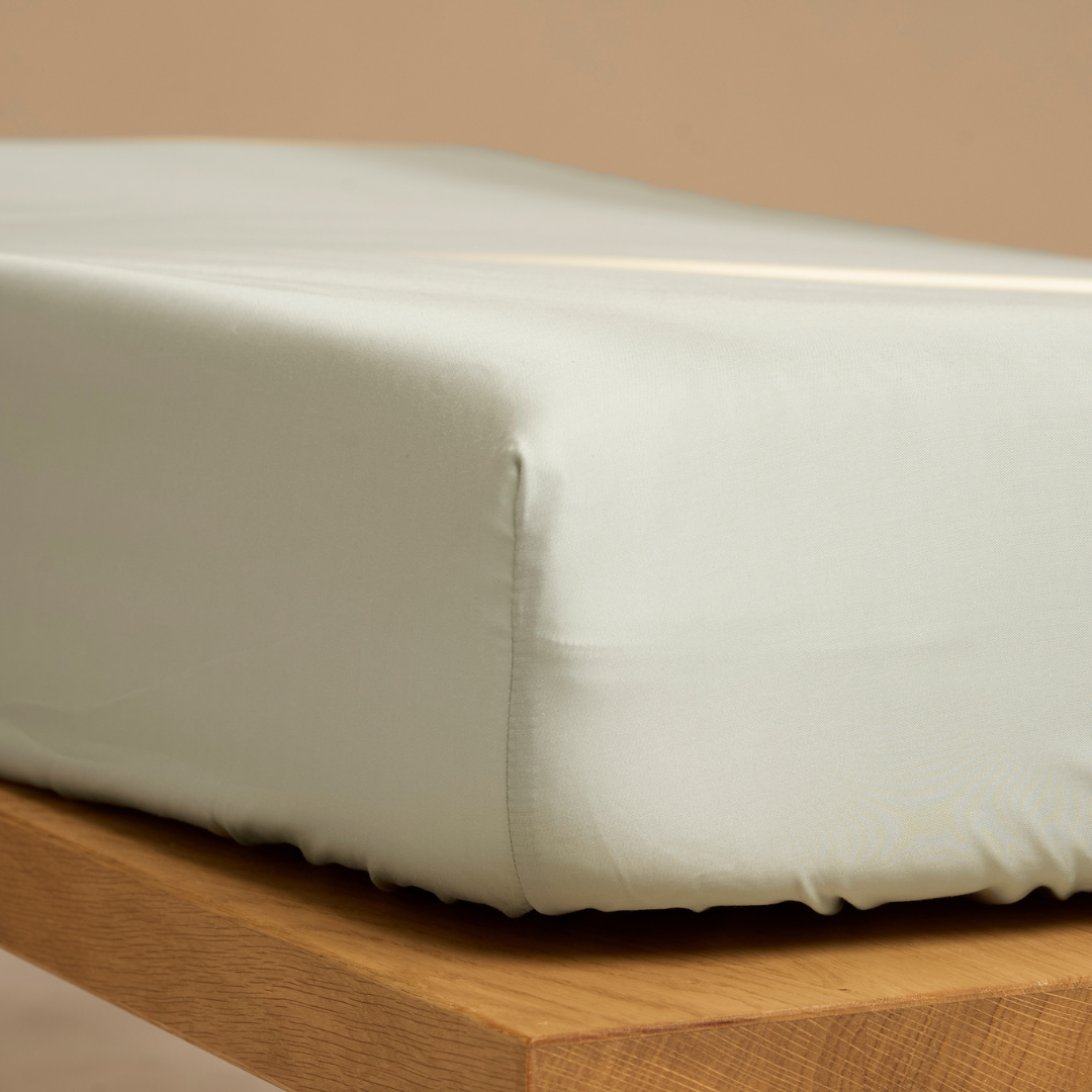 Coco & Cici - TENCEL - Sateen Hoeslaken Grijs Groen - 210x210x30