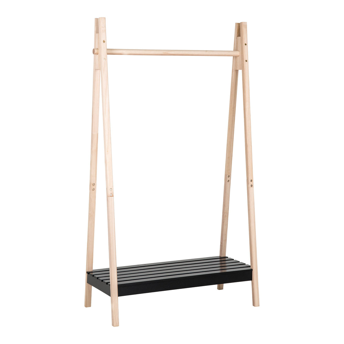 Torino Clothes Rack - Clothes Rack, MDF/paulownia, natural/black 94,5x39x170 cm