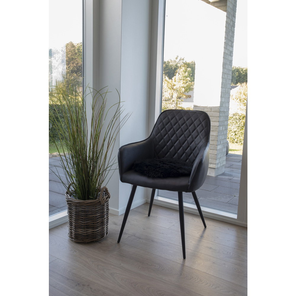 Lambskin seat - Lambskin seat, black ø35 cm