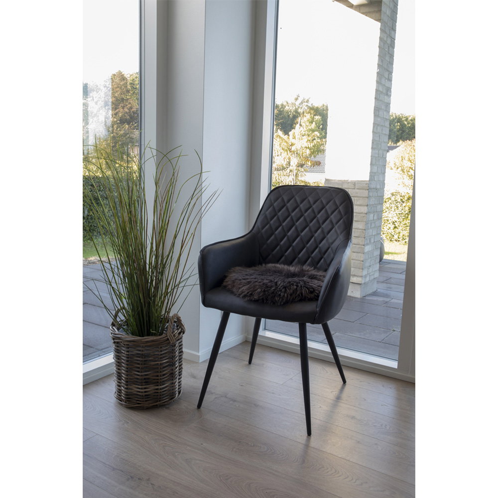 Lambskin seat - Lambskin seat, brown ø35 cm