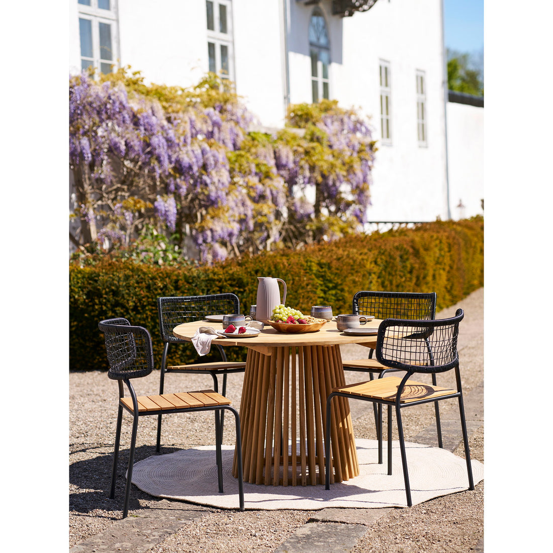Menorca rug - Rug, 100% recycled plastic, sand ø180 cm