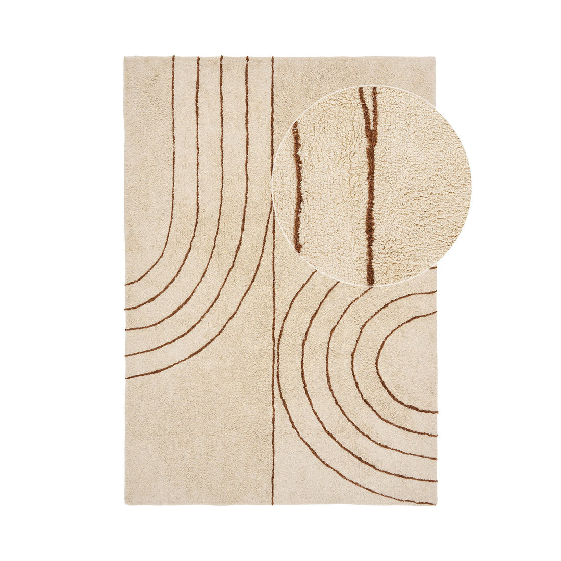 Tampa Rug - Rug, cotton with print, beige 160x230 cm