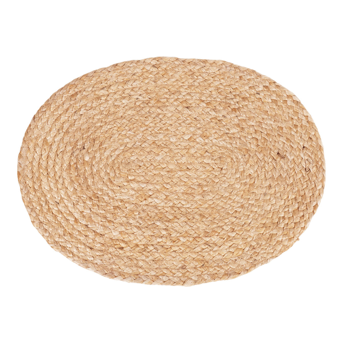 Bombay Placemat - Placemat in braided jute, nature, oval 35x45 cm, set of 4