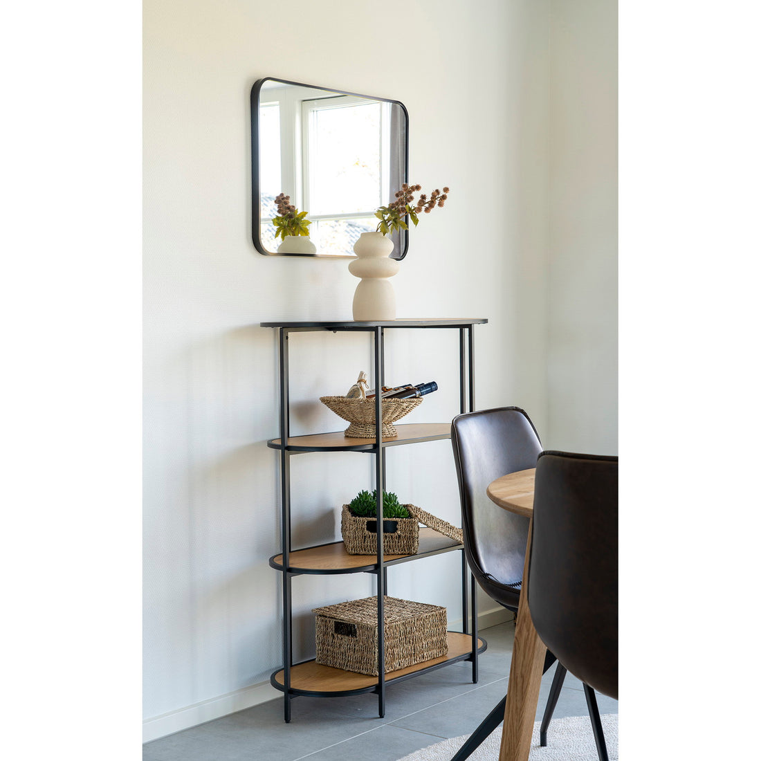 Madrid Mirror - Mirror, aluminium, black 50x70 cm