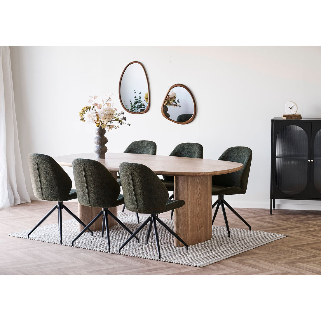 Luxon Mirror - Mirror, organic shape, wood look 38,5x64,5 cm