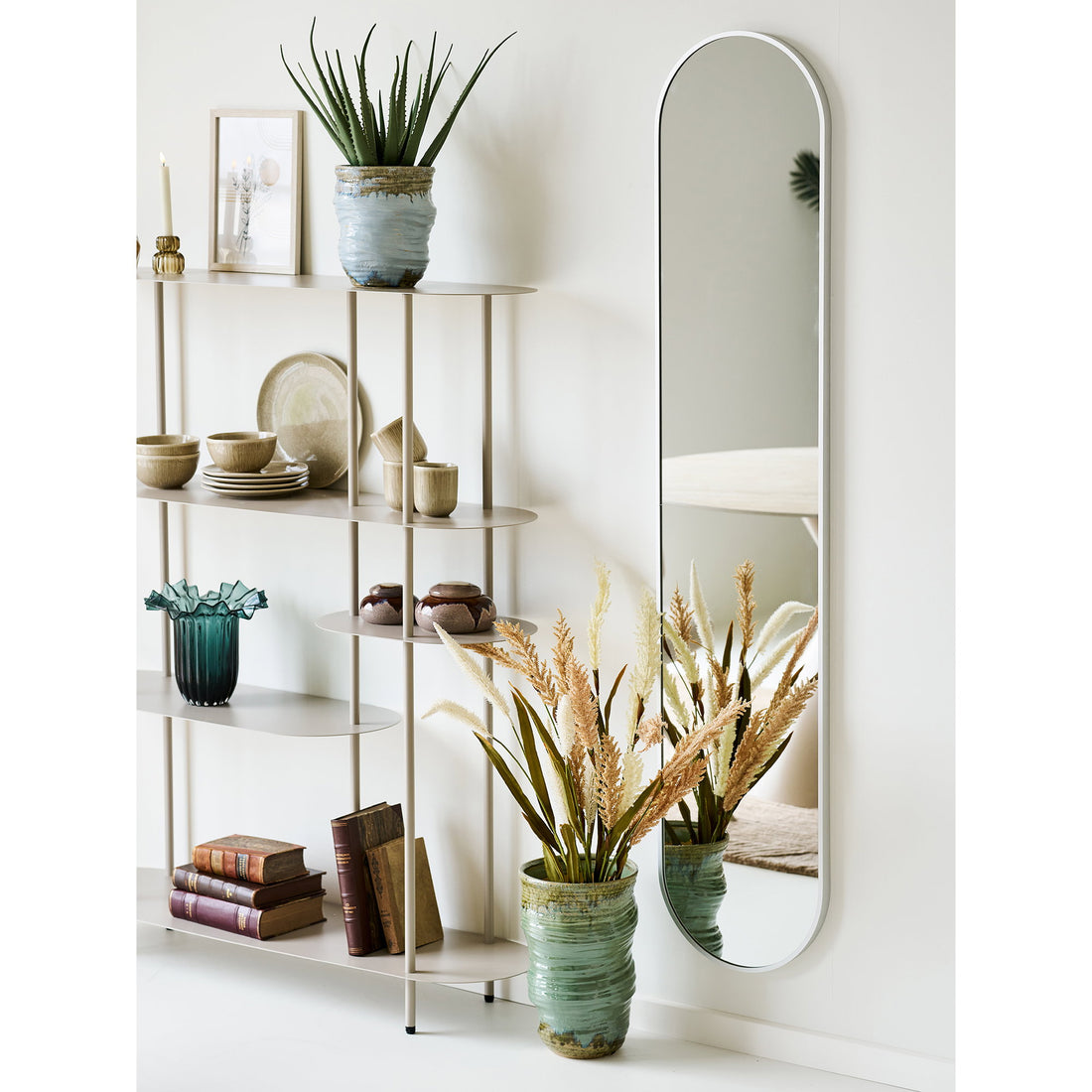 Hennetved Mirror - Mirror, aluminium, silver  35x170 cm