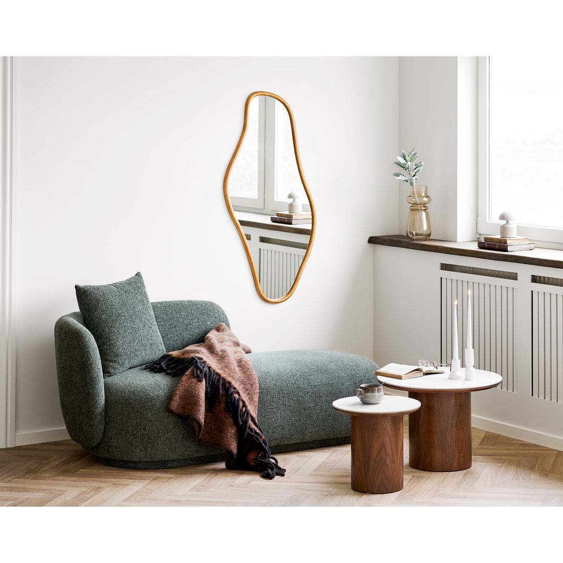 Brandsby Mirror - Mirror, pinewood, natural 60x120 cm