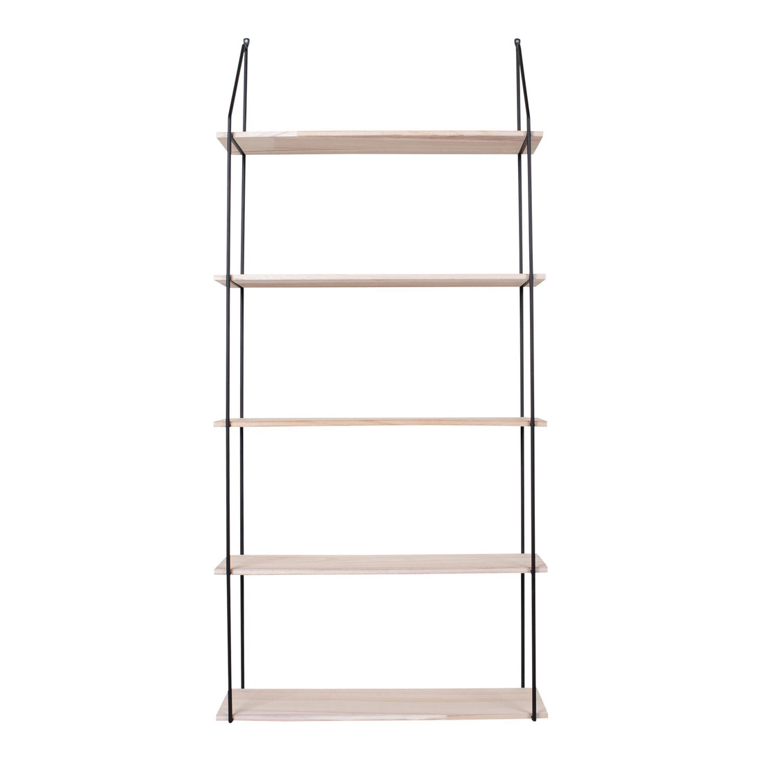 Eindhoven Shelf - Shelf with black frame and 5 natural wood shelves