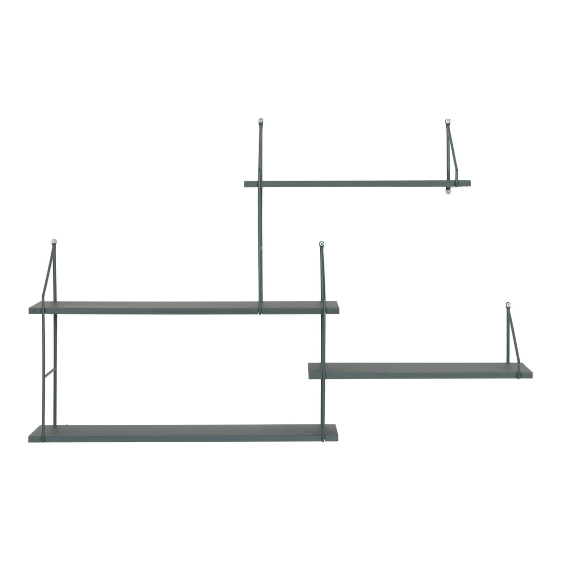 Harlem Wall Shelf - Wall Shelf, 4 green shelves, green frame 99x17,5x62 cm
