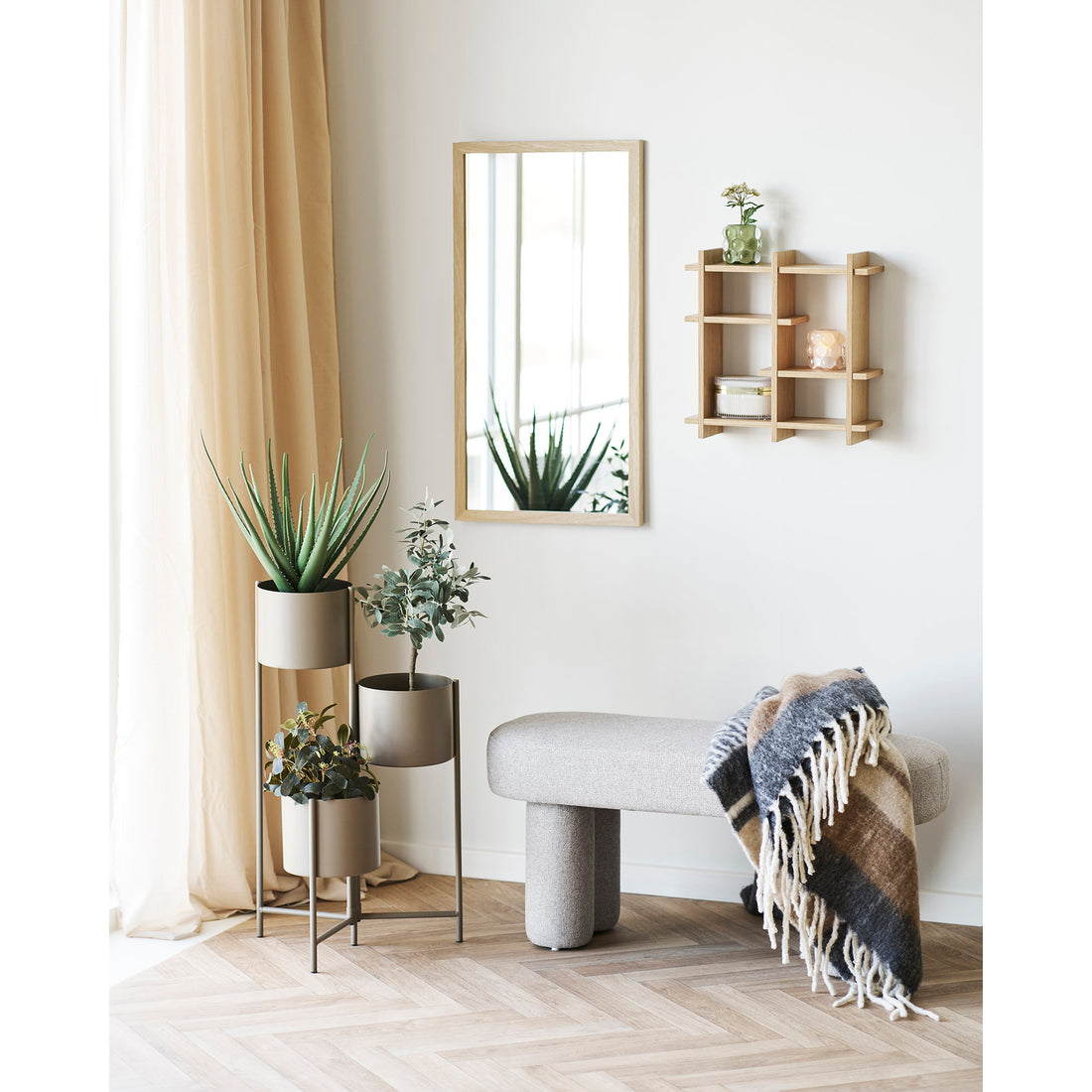 Olsberg Wall Shelf - Wall shelf, oak veneer, natural 40x12x40 cm