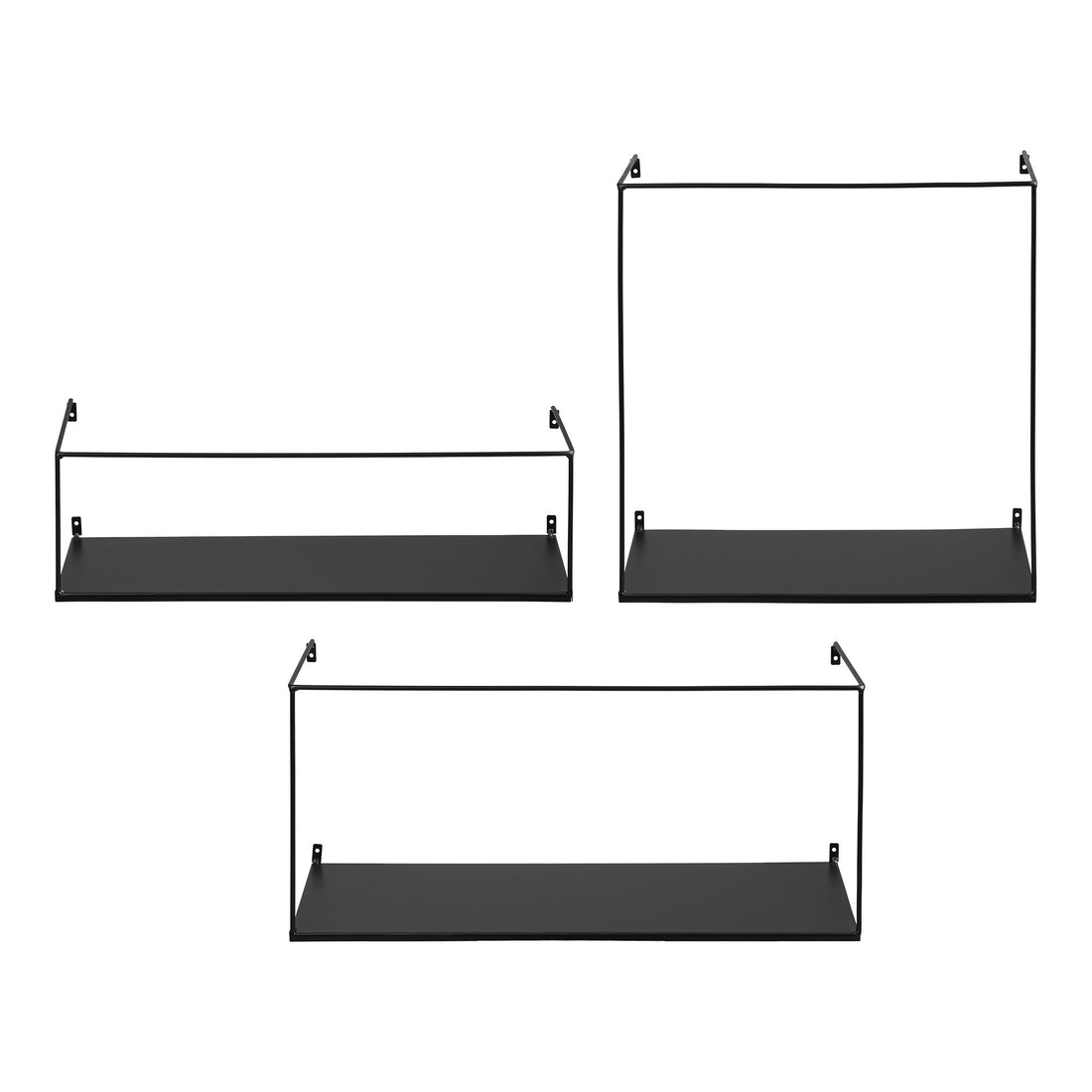 Ulmo Wall Shelf - Wall shelf, steel, black set of 3