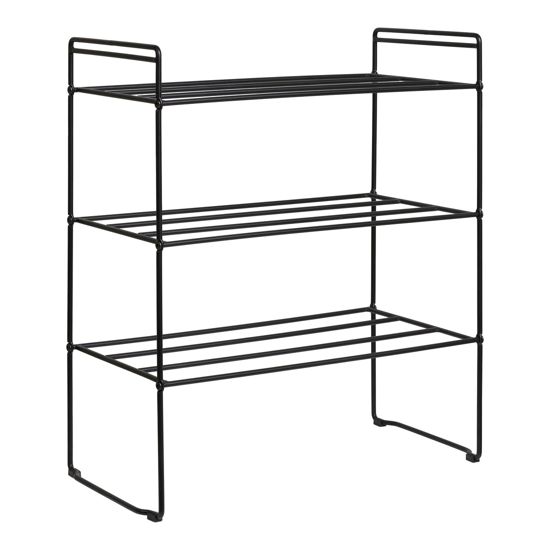Swansea Shoe Rack - Shoe Rack, steel, 3 shelves, black 49,5x25x60 cm