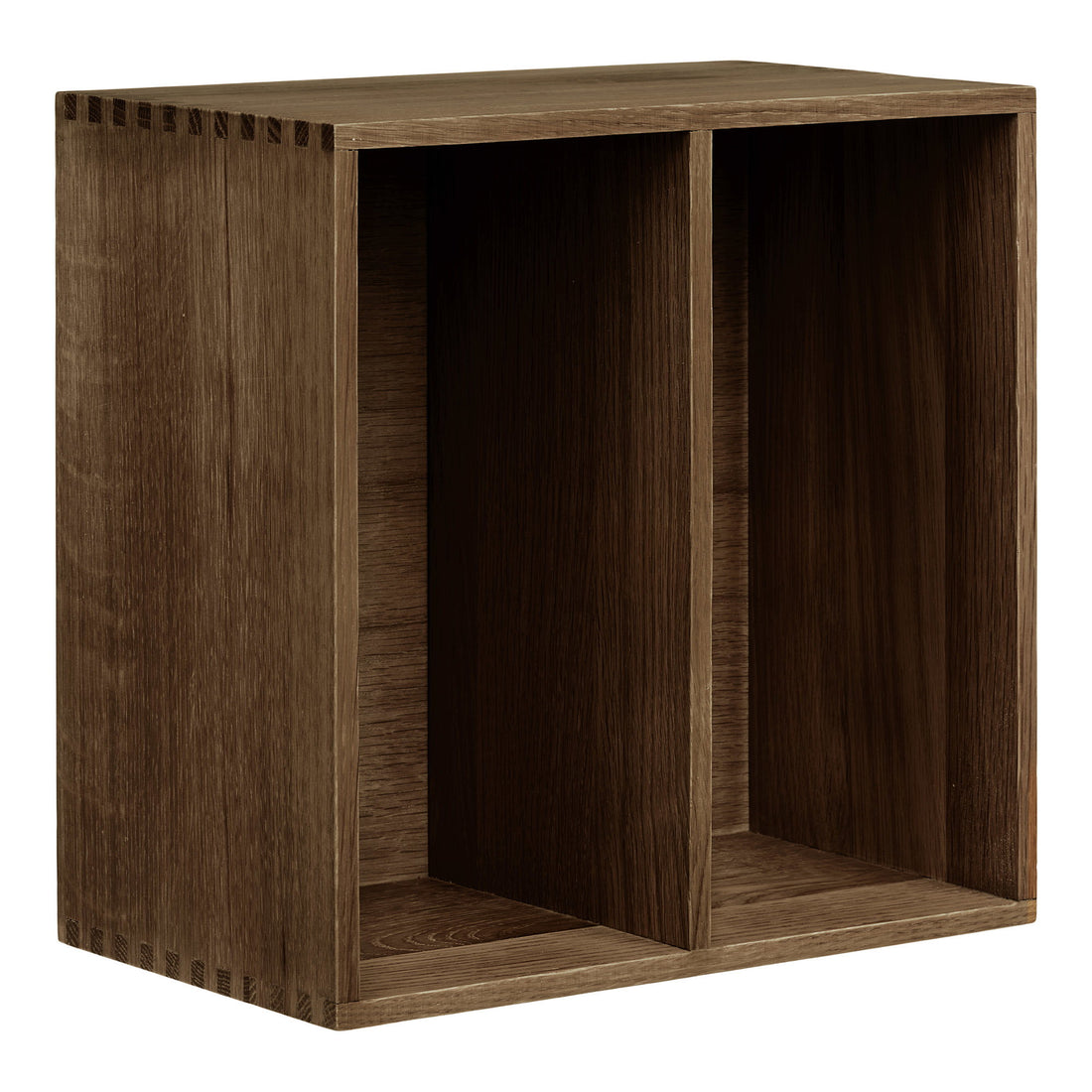 Townsville Wall Shelf with vertical rooms - Wall shelf with vertical rooms, oak, dark brown 30x18x30 cm