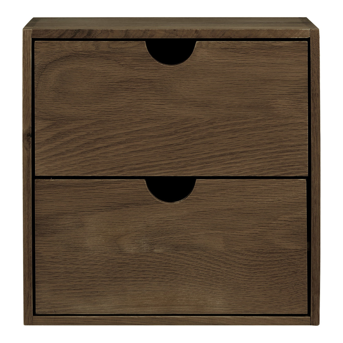 Townsville Wall Shelf with drawers - Wall shelf with drawers, oak, dark brown 18x30x30 cm