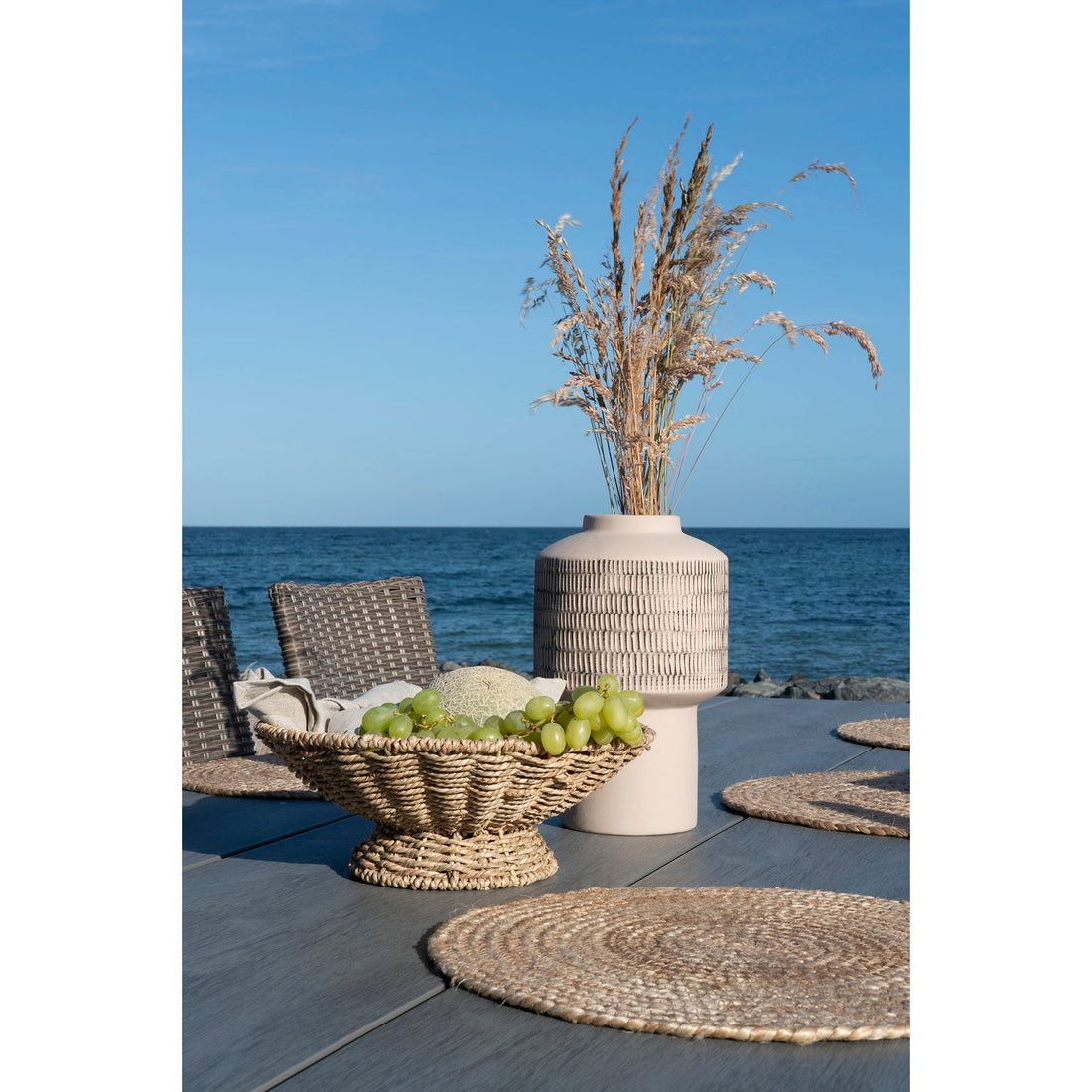 Pruna Serving Tray - Serving Tray, seagrass, nature ø30x11 cm
