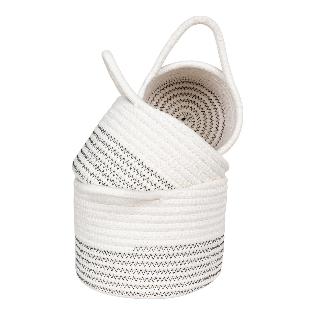 Algar Baskets - Baskets, cotton, white/grey set of 3