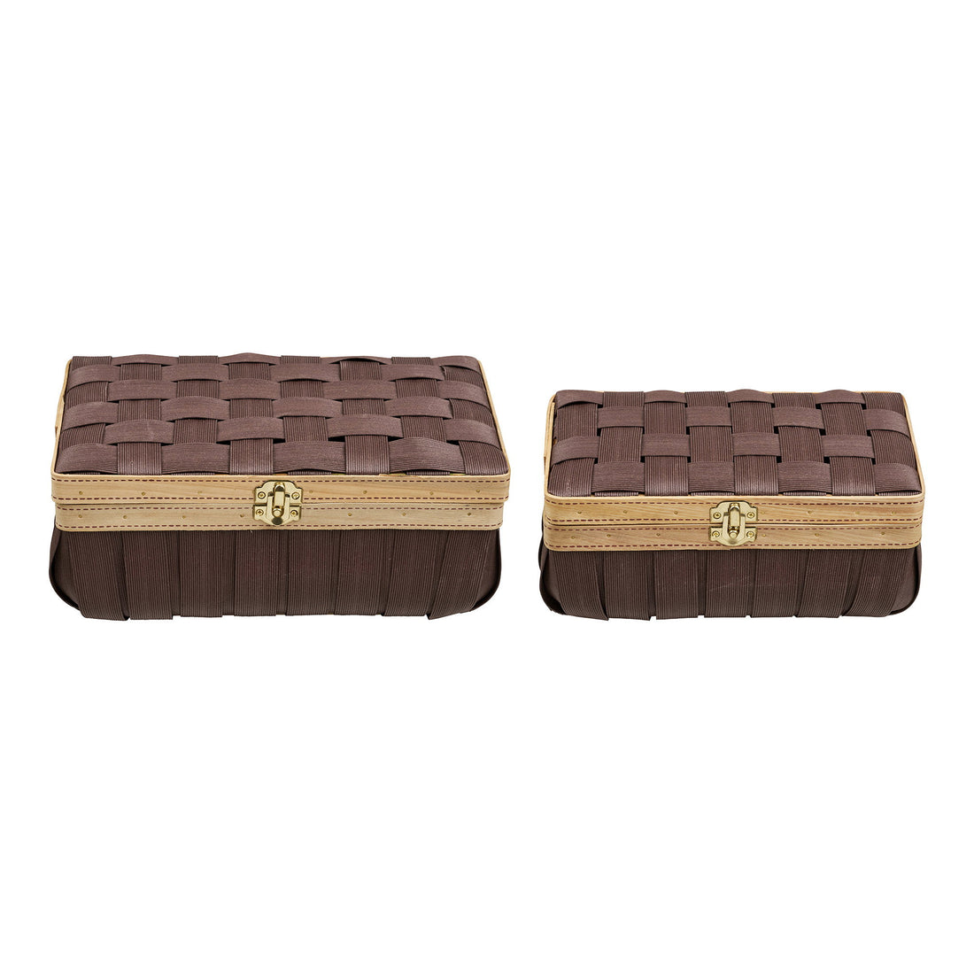 Medan Baskets - Baskets, wood look, brown, set of 2
