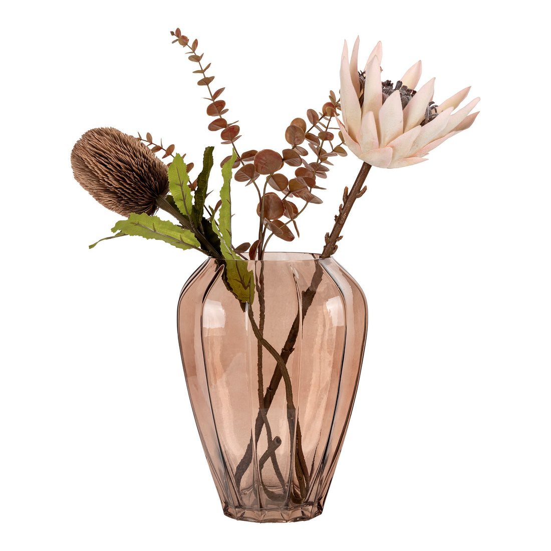 Vase - Vase, glass, brown ø22x29 cm