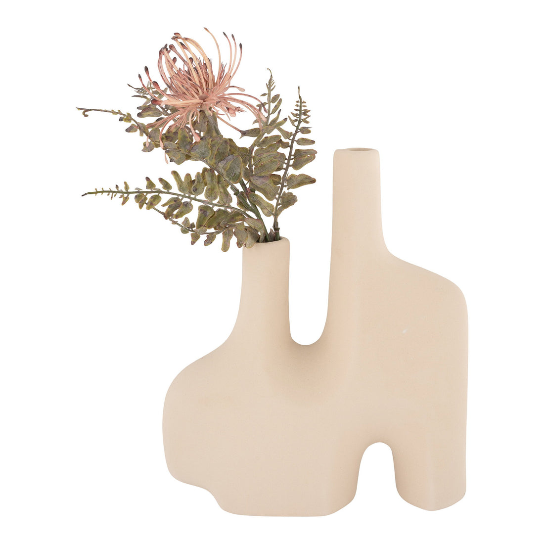 Vase - Vase, ceramic, sand 23,5x8x27 cm
