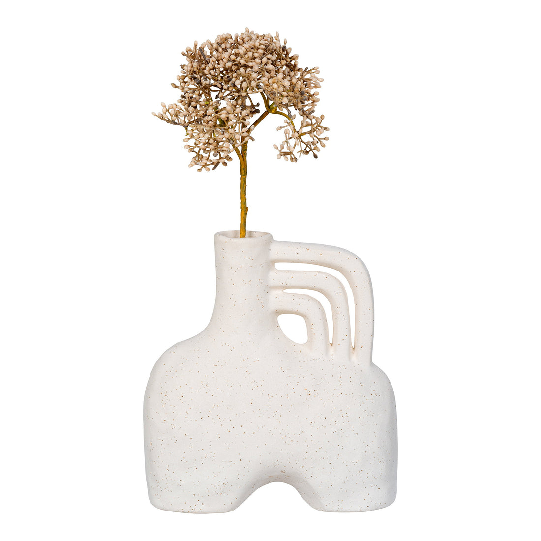 Vase - Vase, ceramic, beige, 18,5x8x19,5 cm