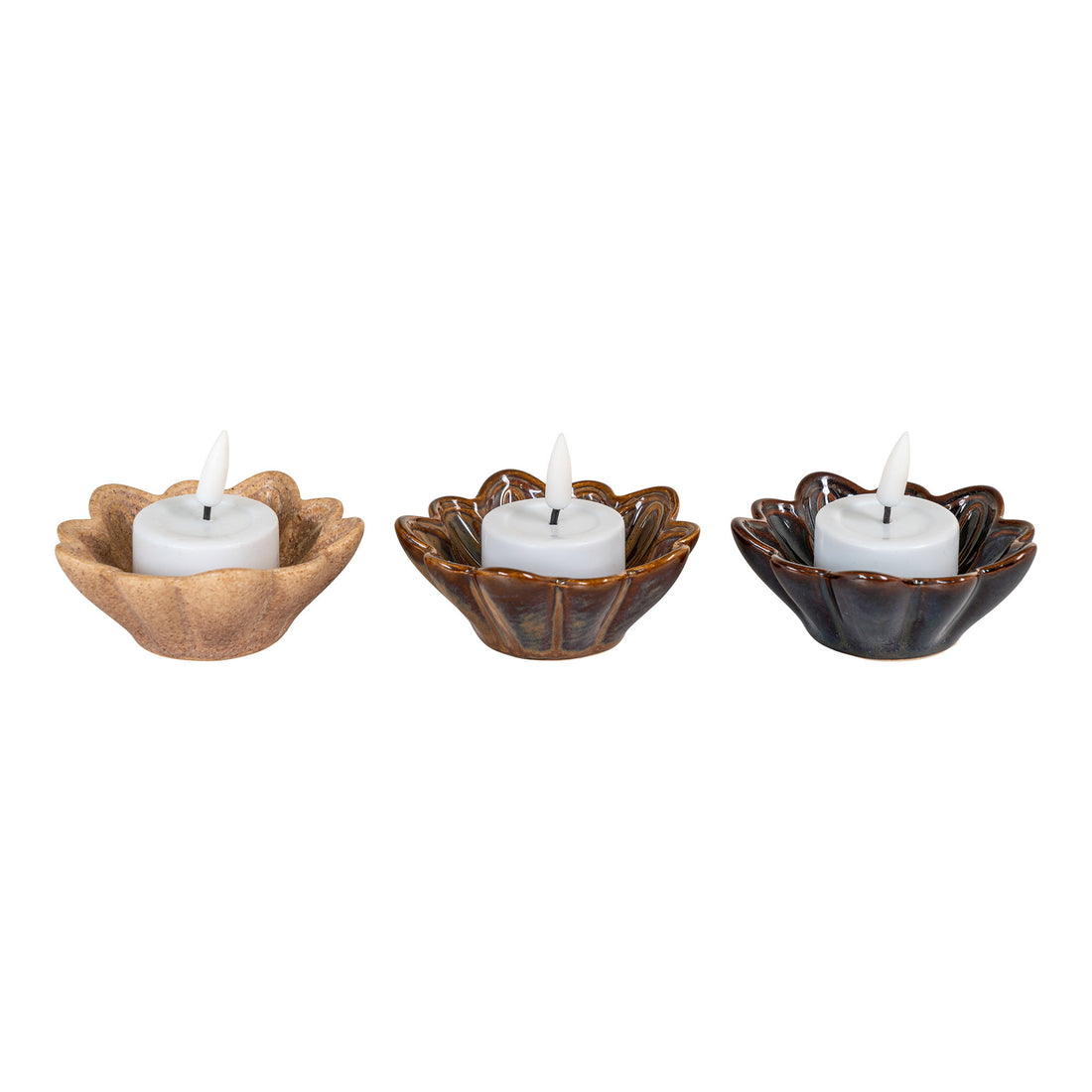 Bowl - Bowl, ceramic, beige/brown/dark brown ø8,5x3,5 cm, set of 3