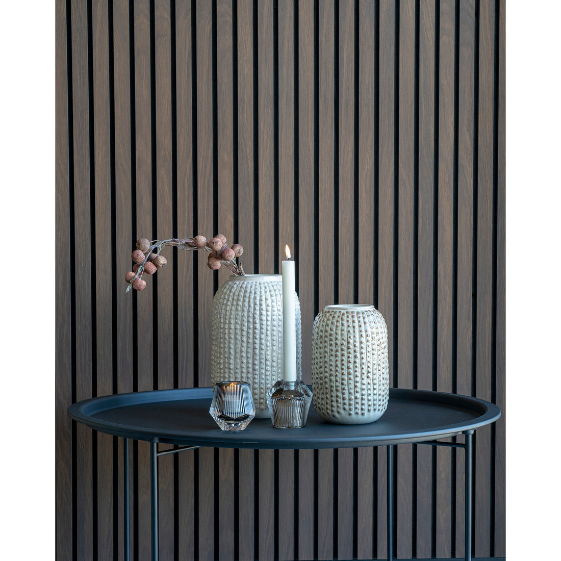 Vase - Vase, ceramic, beige, ø16x25,5 cm