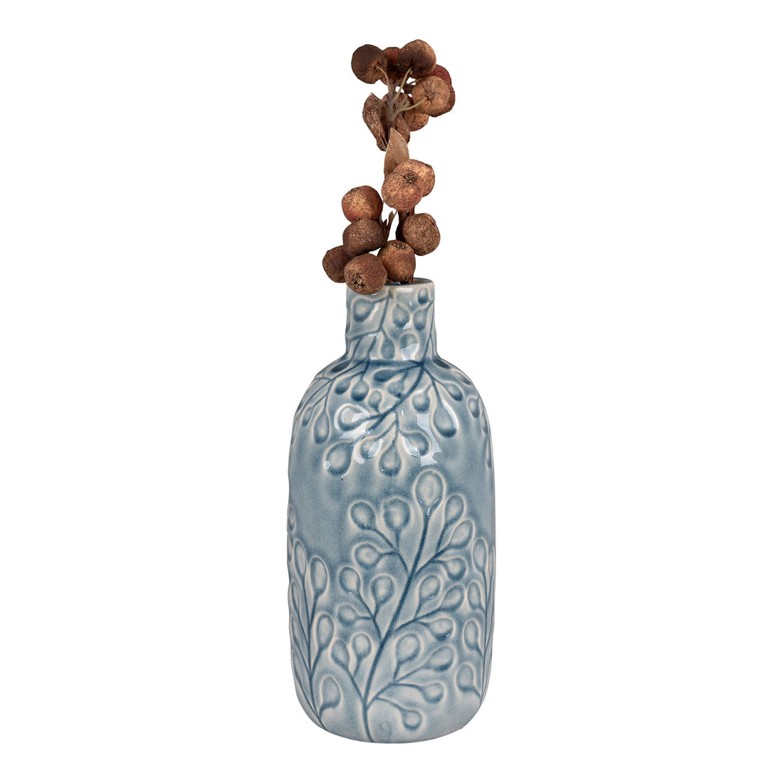 Vase - Vase, ceramic, blue ø12x26 cm