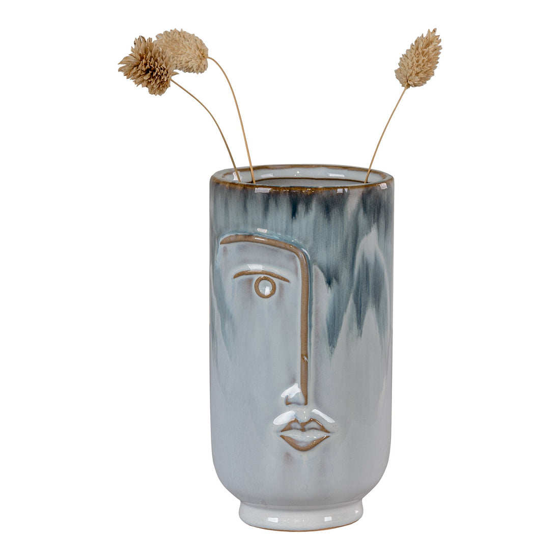 Vase - Vase, ceramic, blue ø9x17 cm