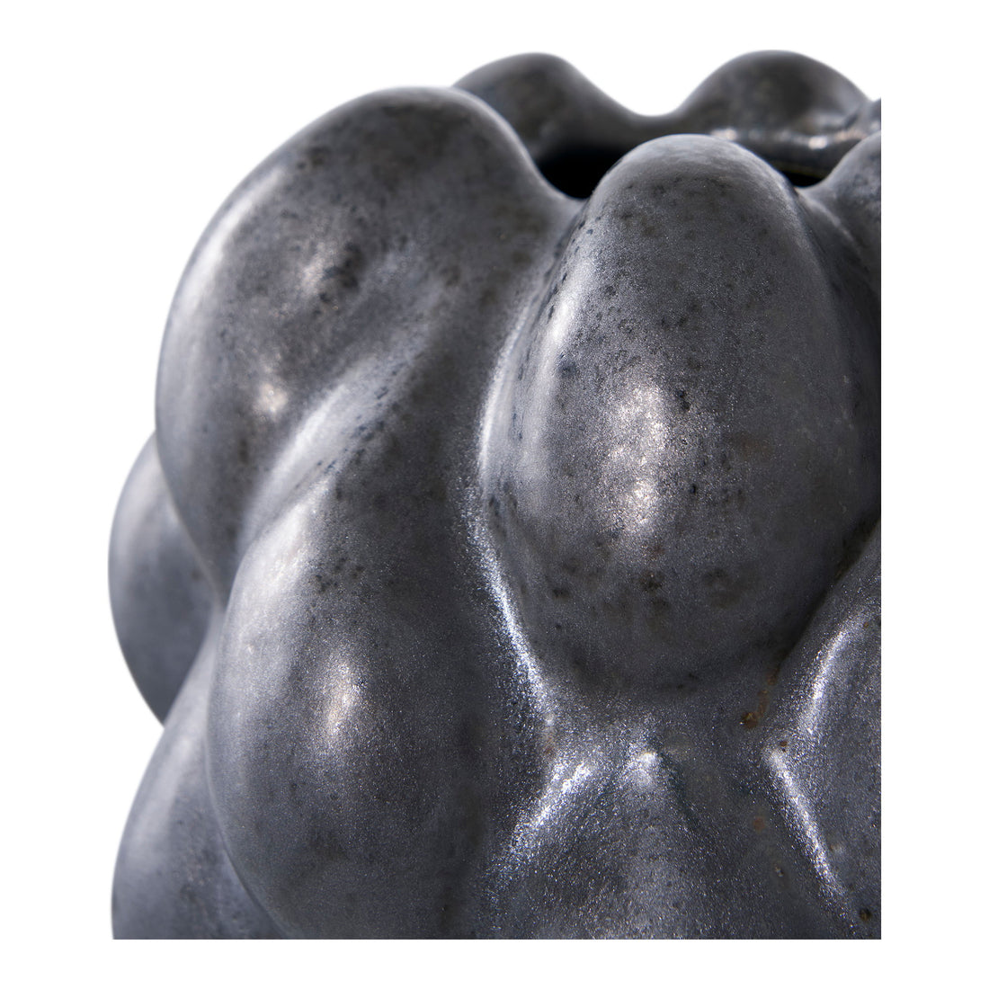 Vase - Vase, ceramic, black, 14x15x19 cm