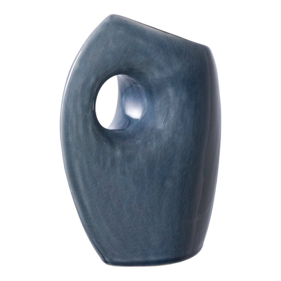 Vase - Vase, ceramic, blue 7x14x18 cm