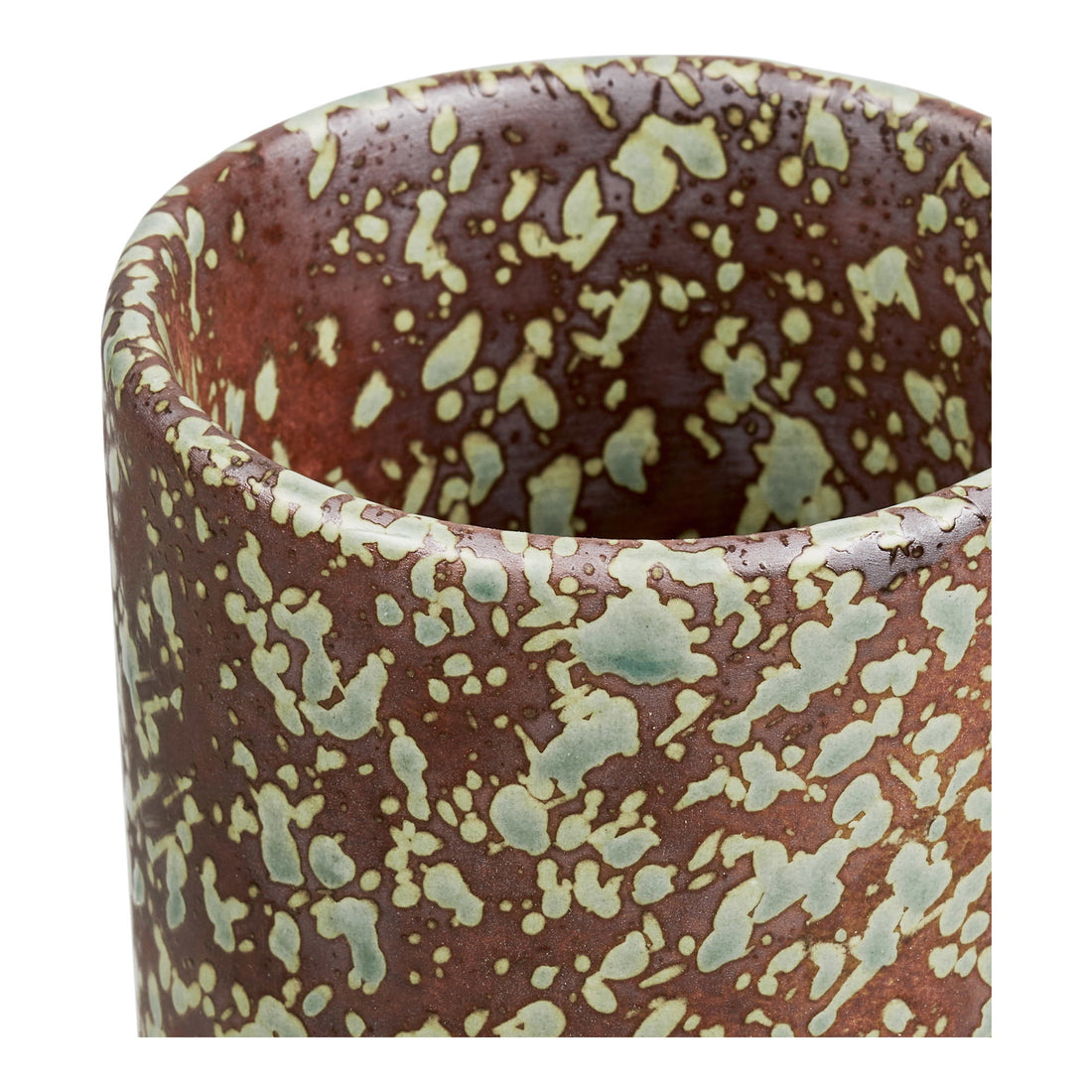Vase - Vase, ceramic, dark brown/forest night green, ø9,5x20 cm