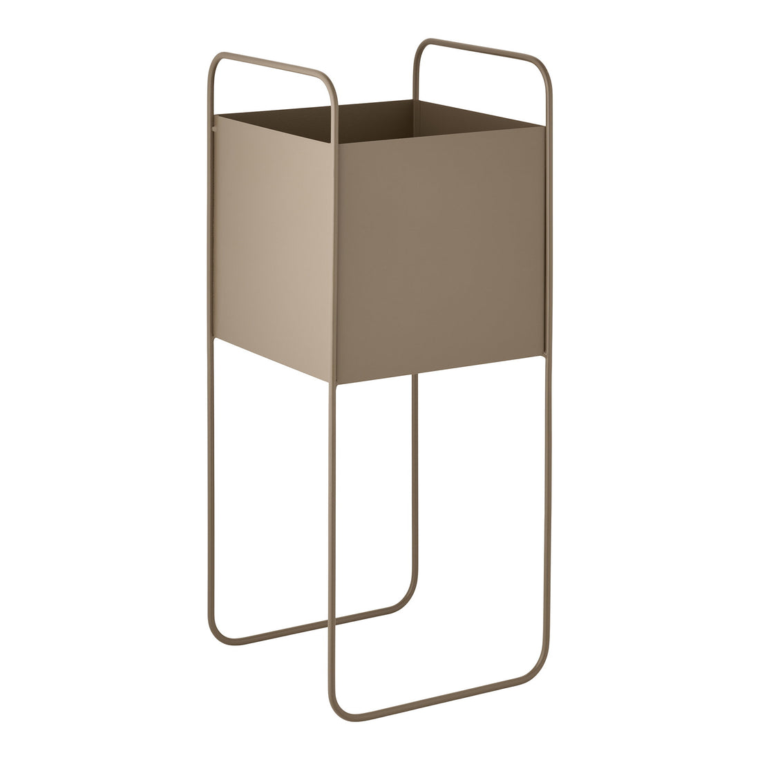 Flowerpot - Flowerpot, steel, brown 22,5x22,5x54 cm