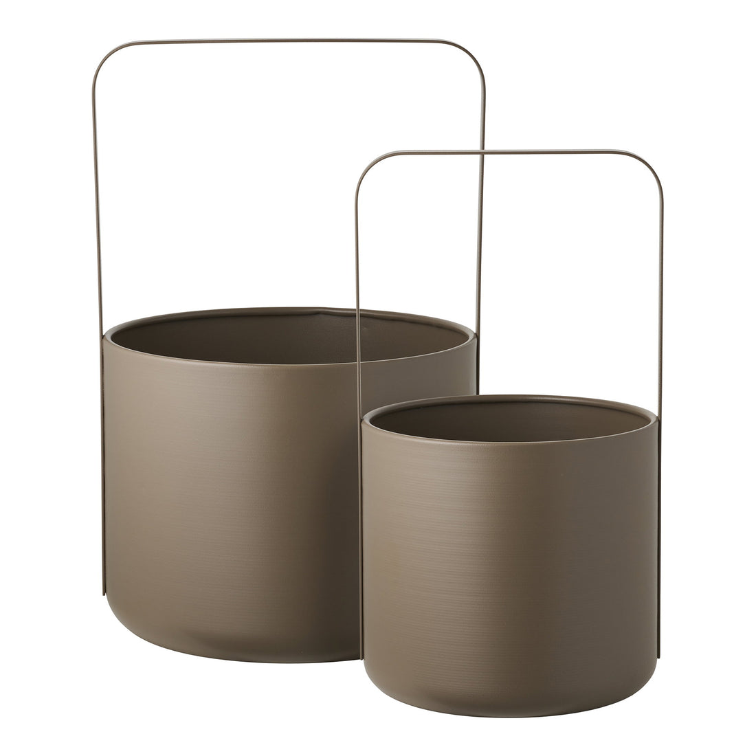 Flowerpot - Flowerpot, steel, brown set of 2