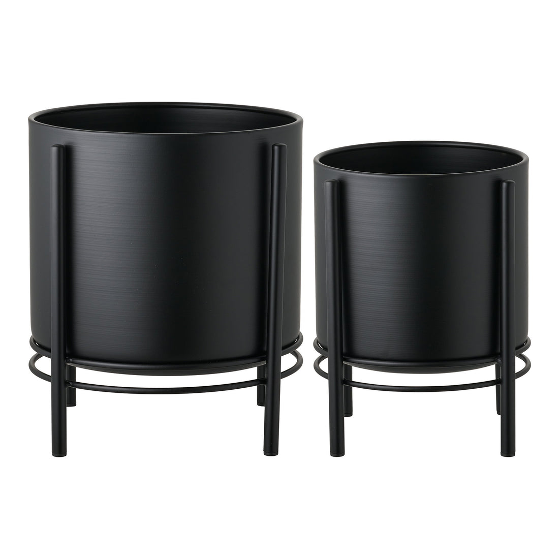 Flowerpot - Flowerpot, steel, black set of 2