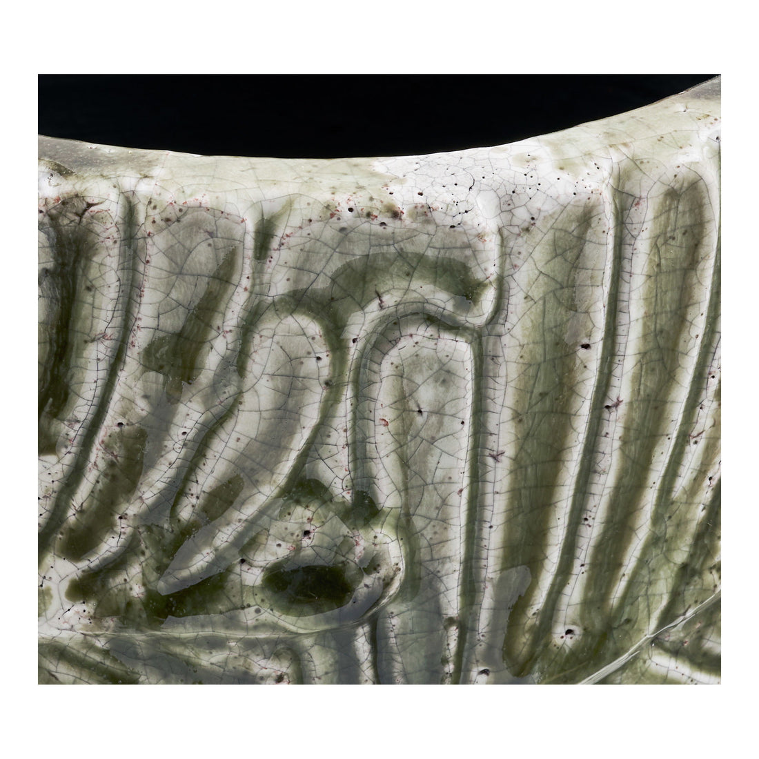 Flowerpot - Flowerpot, ceramic, green/white, ø20x18,5 cm