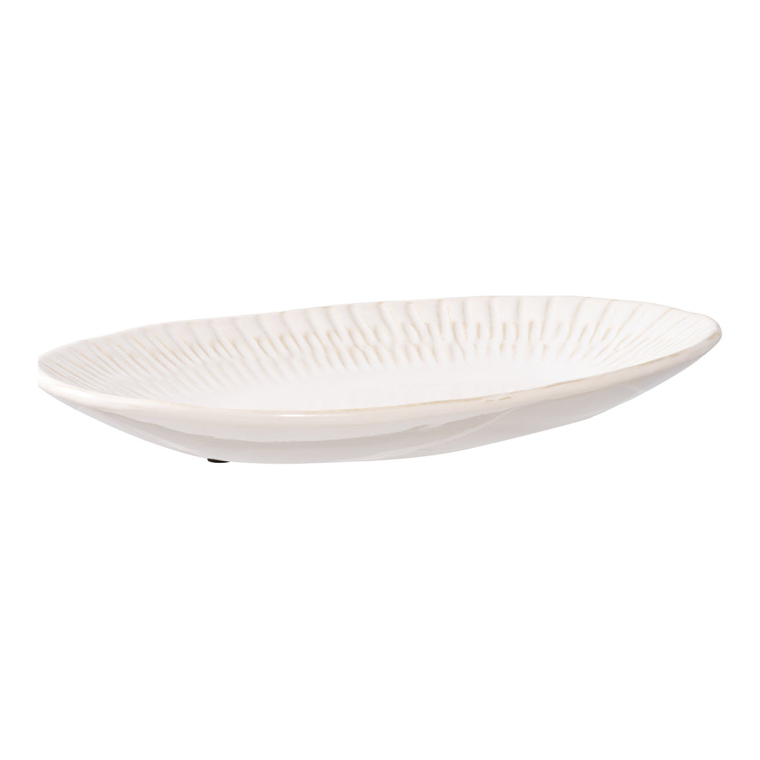 Tray - Tray, ceramic, white 30,5x20,3x3,8 cm