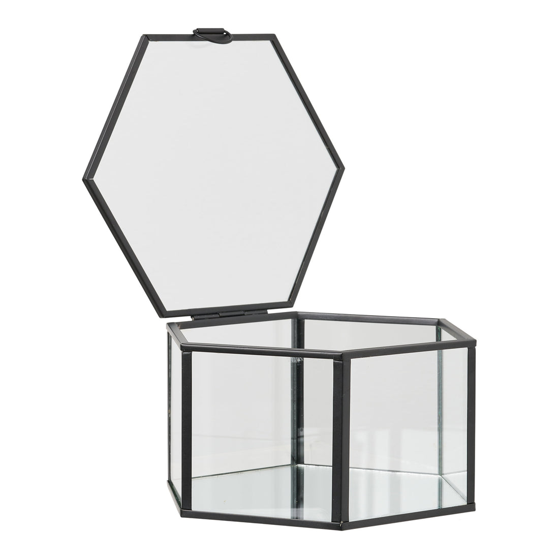 Torpe Box - Box, glass/metal, clear/black set of 2