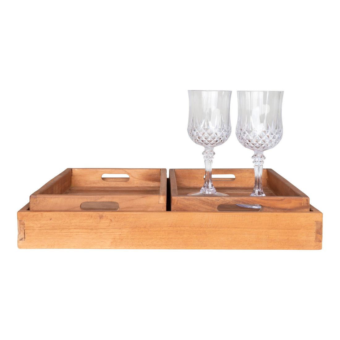 Faro Tray - Tray, teak, natural set of 3