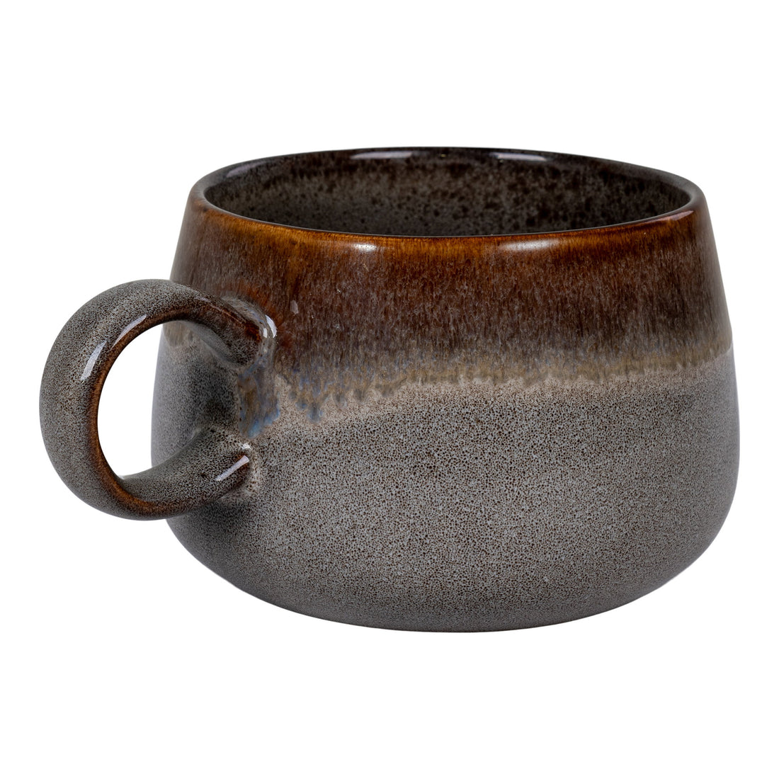 Selma Mug - Mug, ceramic, grey/brown ø10x7,5 cm, set of 4