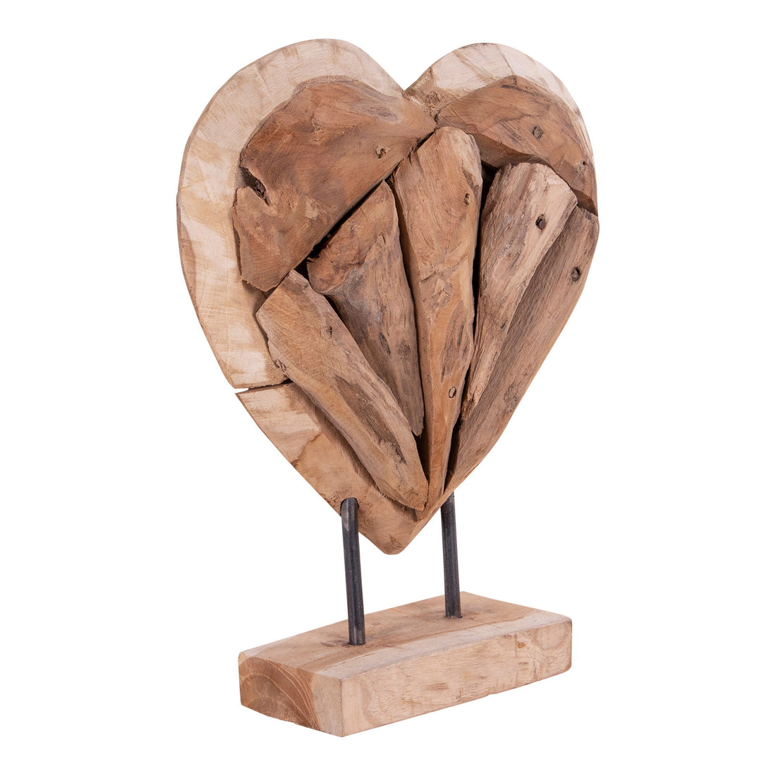 Almada Heart - Decorative heart, teak, natural H:30 cm