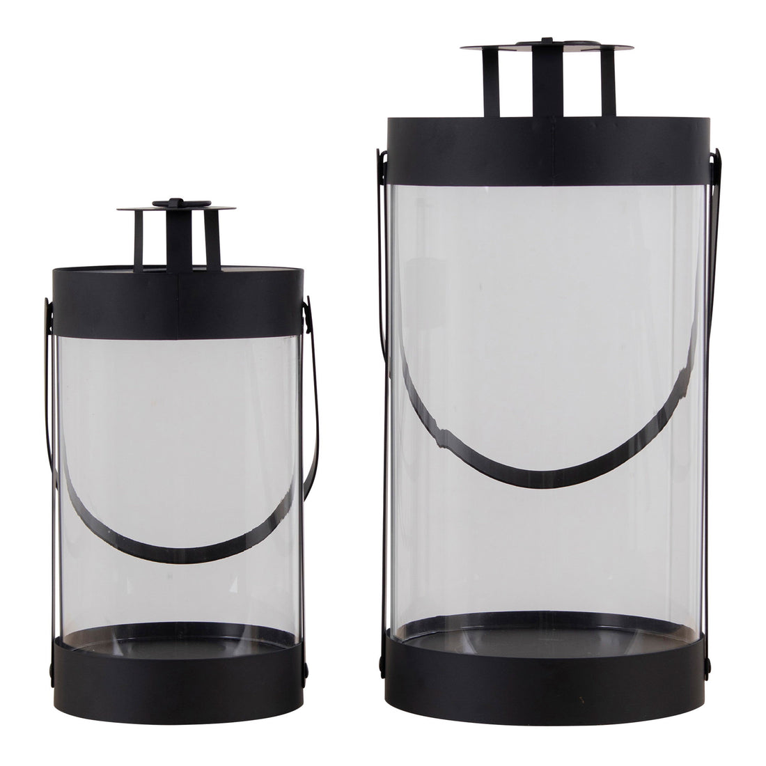 Bondi Lanterns - Lanterns, steel/glass, black set of 2