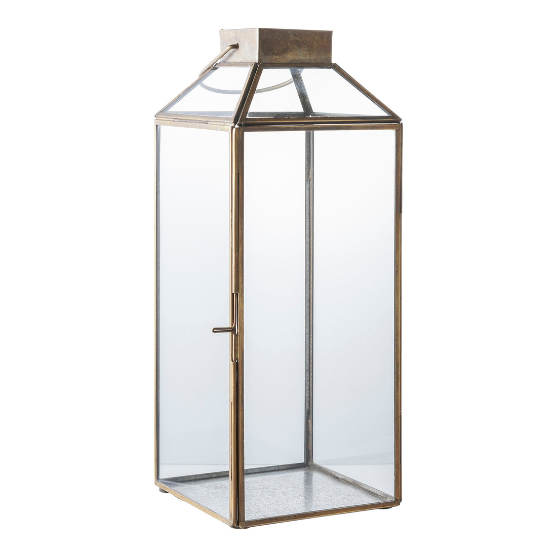 Mysore Lantern - Lantern, metal/glass, antique brass look