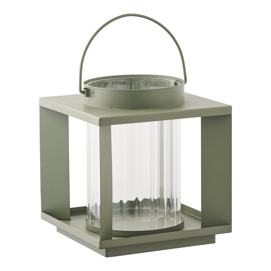Lohals Lanterne - Lantern, glas/metal, grøn 18x18x20,5 cm