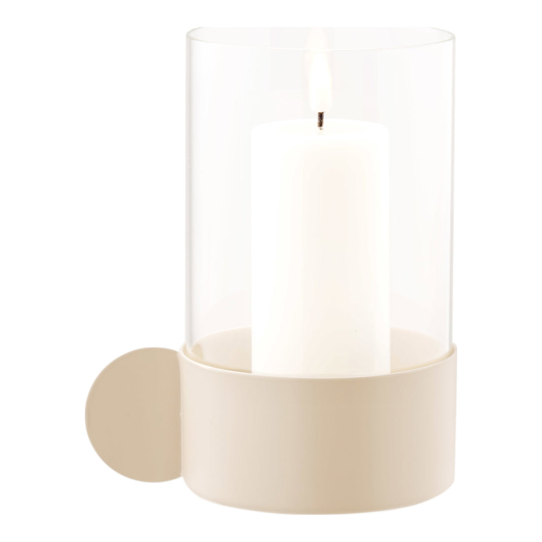 Hurricane candle holder - Hurricane candle holder, glass/metal, beige, 10x13,5x16,5 cm
