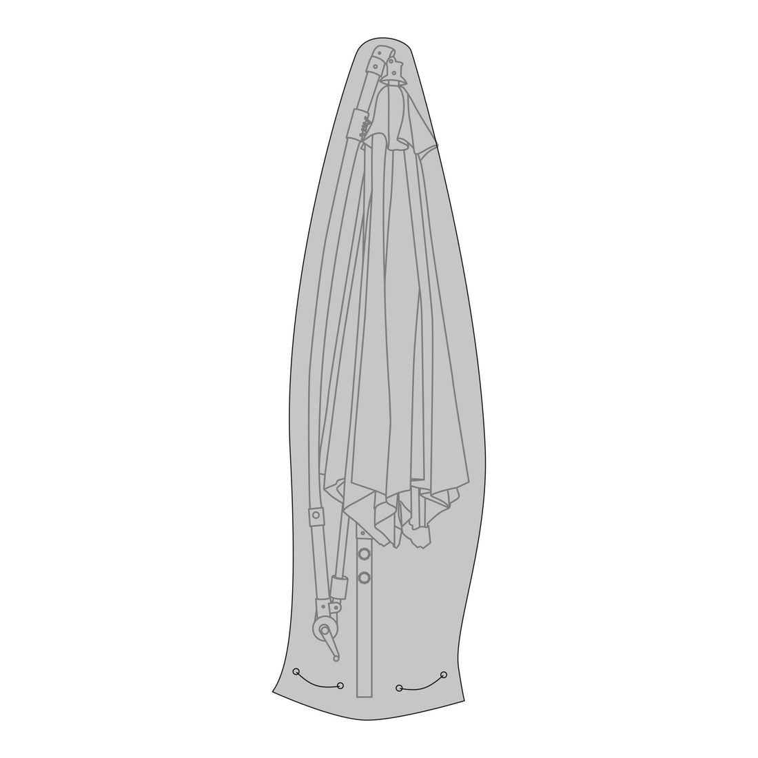 Luxury Cover  - Luxury cover for hanging parasol, 210g/m2 600D polyester PU coated, water repellant, black