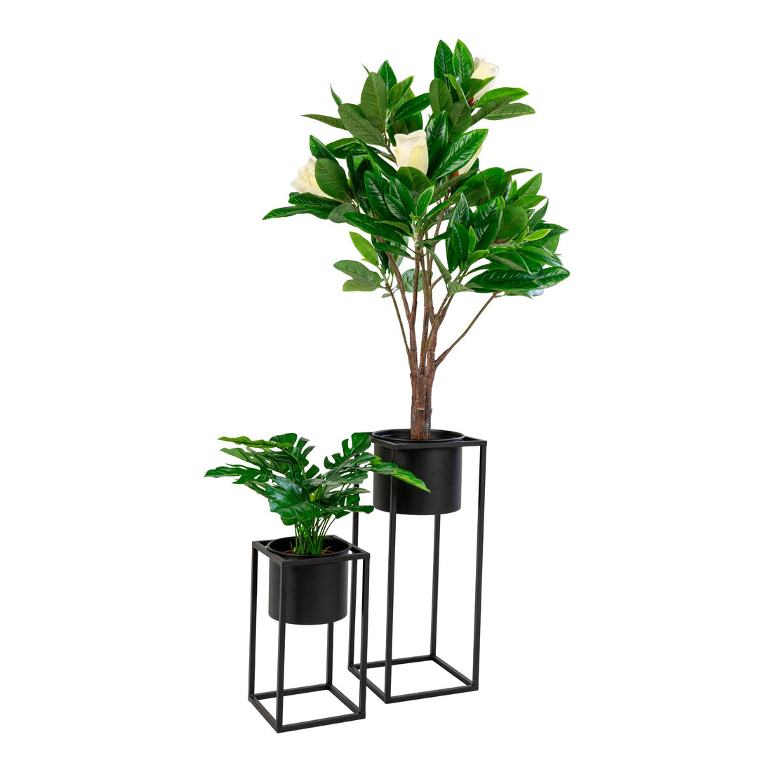 Marla Flowerpots - Flowerpots, steel, black set of 2