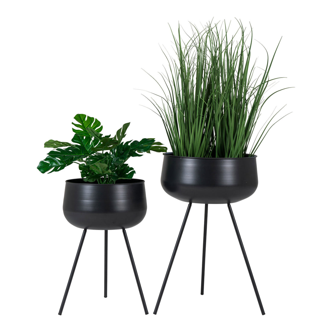Ardola Flowerpots - Flowerpots, steel, black set of 2