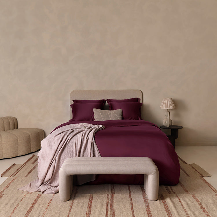 Eco Bamboe Sateen Dekbedovertrek Bordeaux